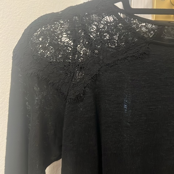 Zara black top with lace shoulders Size S - Picture 2 of 5